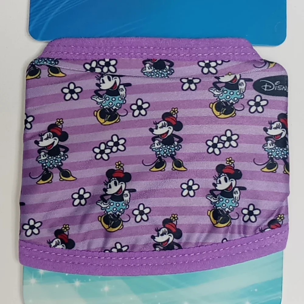 Minnie Kids Face Mask purple daisies stripes